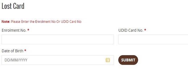 Apply for Lost UDID Card