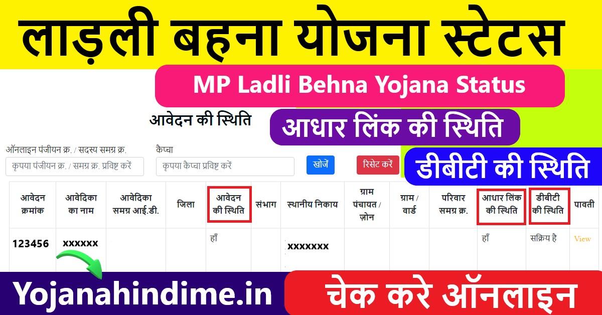 MP Mukhyamantri Ladli Behna Yojana Application Status 2023